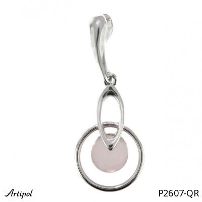 Pendentif P2607-QR en Quartz rose véritable