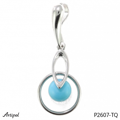 Pendentif P2607-TQ en Turquoise véritable