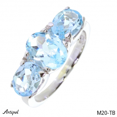 Ring M20-TB with real Blue topaz