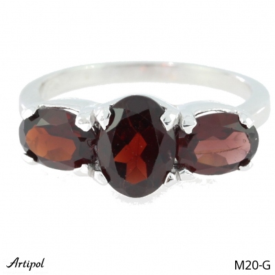 Ring M20-G with real Red garnet
