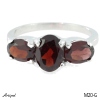 Ring M20-G with real Red garnet