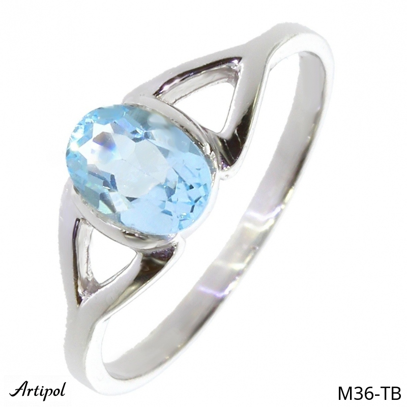 Ring M36-TB mit echter Blauem Topas