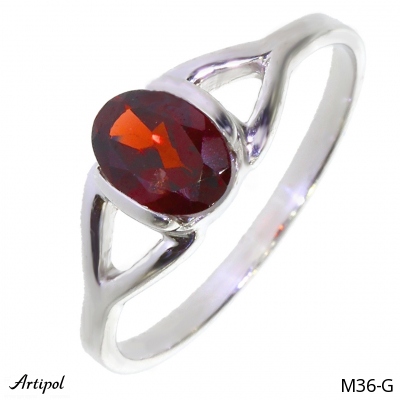 Ring M36-G with real Red garnet