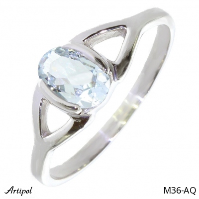 Ring M36-AQ with real Aquamarine