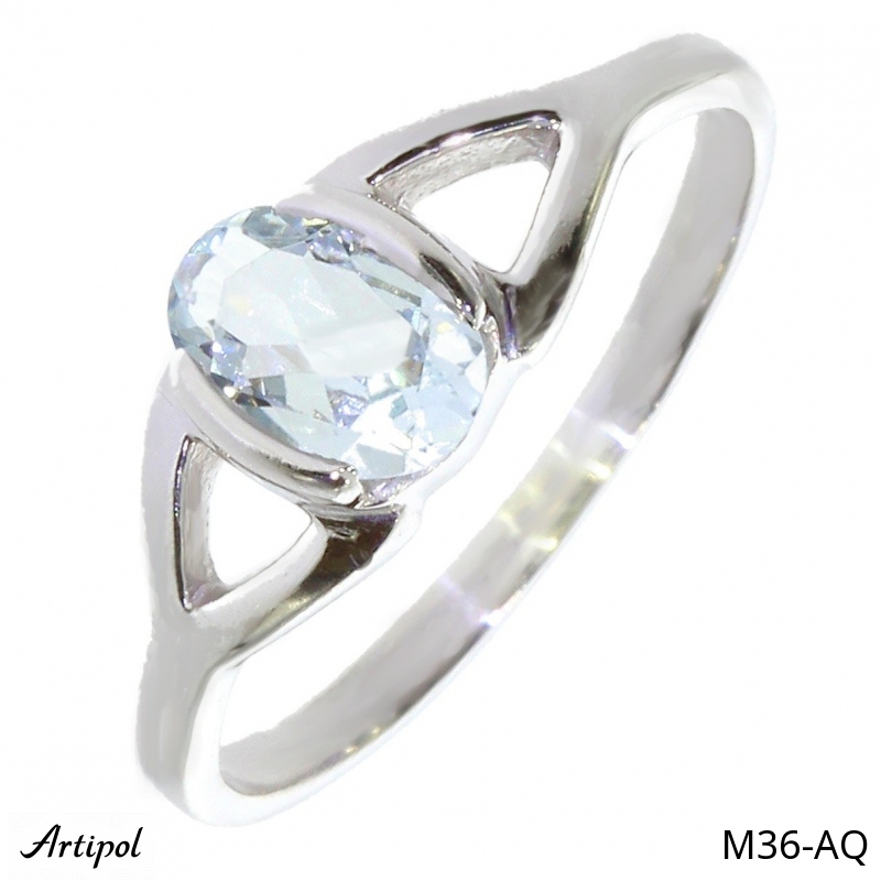 Bague M36-AQ en Aigue-marine véritable