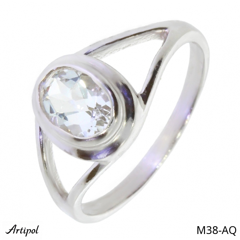 Bague M38-AQ en Aigue-marine véritable