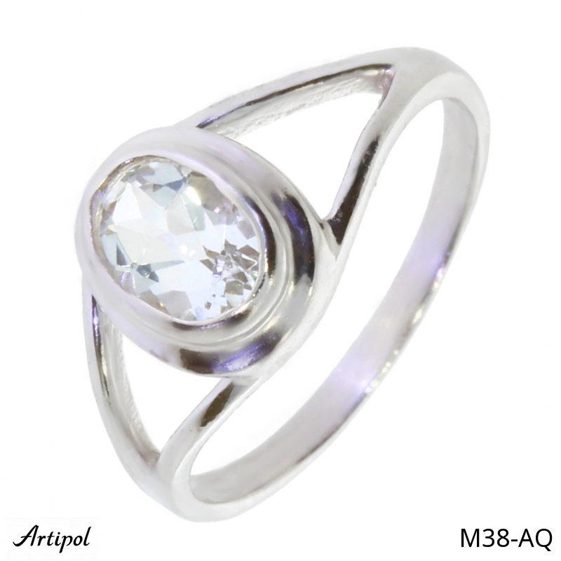 Bague M38-AQ en Aigue-marine véritable