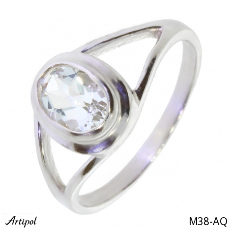 Ring M38-AQ with real Aquamarine