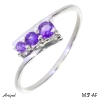 Ring M37-AF with real Amethyst faceted