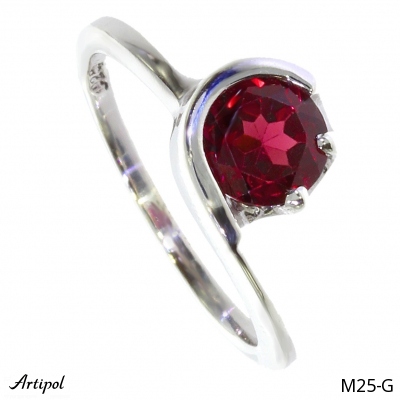 Ring M25-G with real Red garnet
