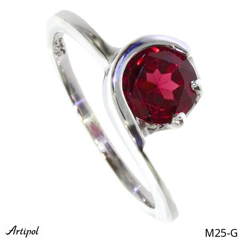 Ring M25-G with real Garnet