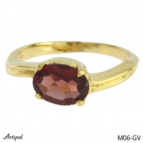 Ring M06-GV mit echter vergoldetem Granat