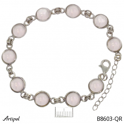 Bracelet B8603-QR with real Quartz rose