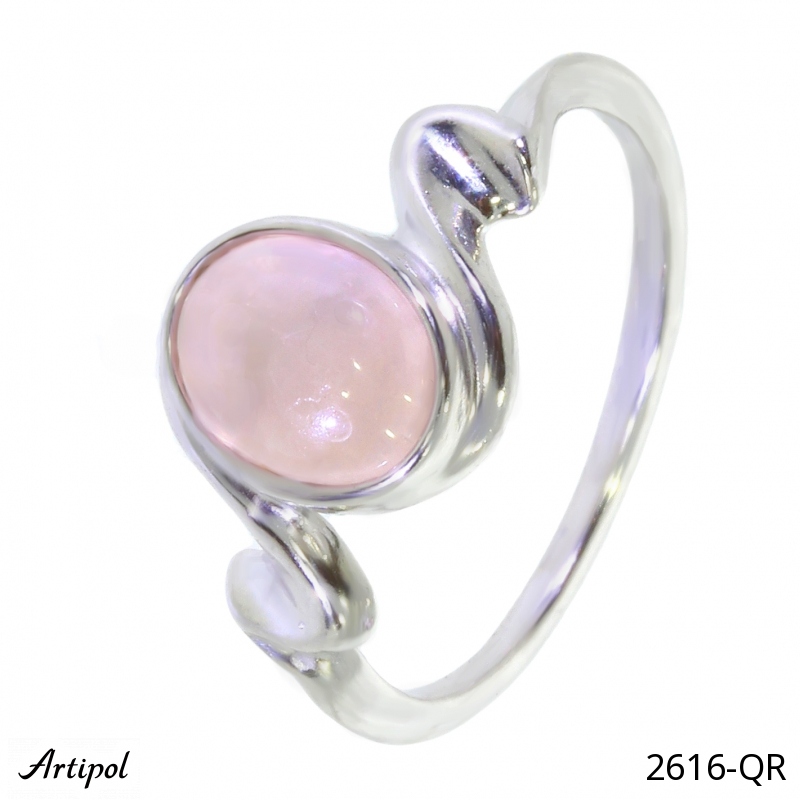 Ring 2616-QR with real Rose quartz
