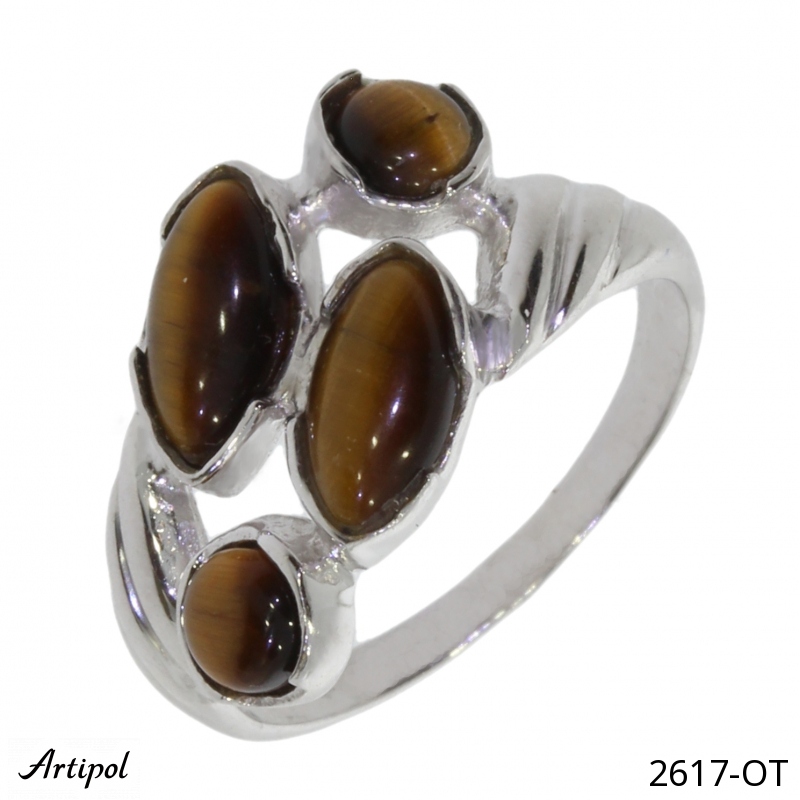 Bague 2617-OT en Oeil de tigre véritable