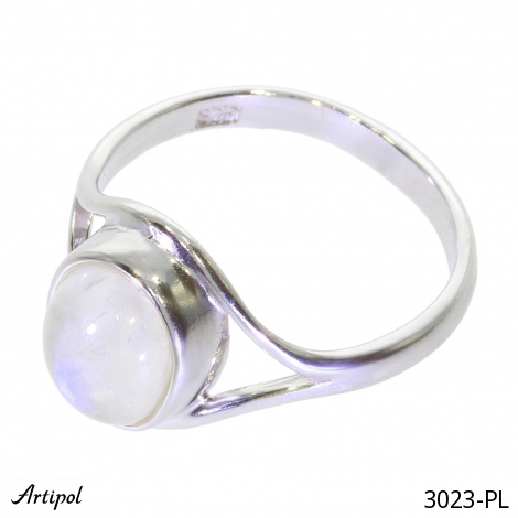 Ring 3023-PL with real Rainbow Moonstone