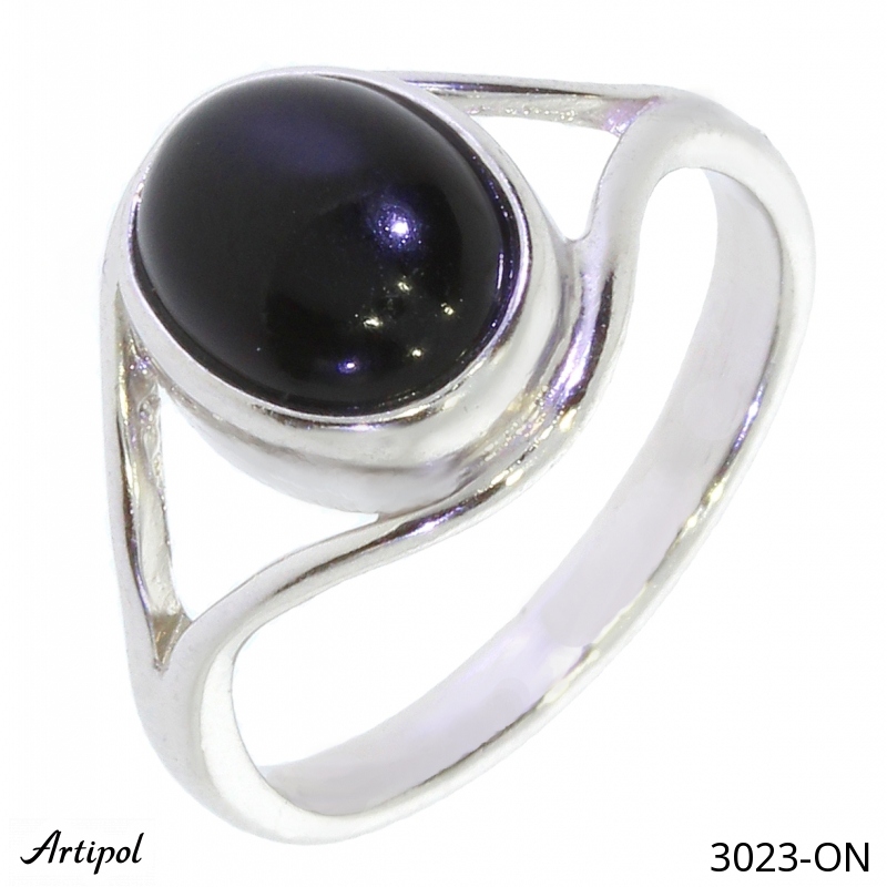 Bague 3023-ON en Onyx noir véritable