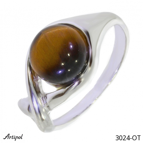 Bague 3024-OT en Oeil de tigre véritable