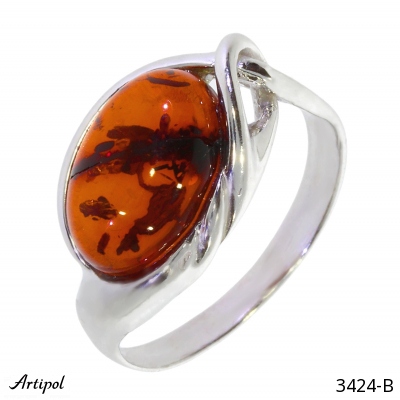 Ring 3424-B with real Amber