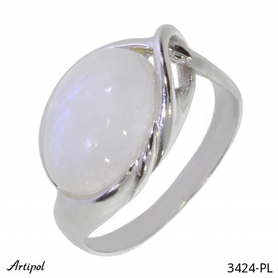 Ring 3424-PL with real Rainbow Moonstone