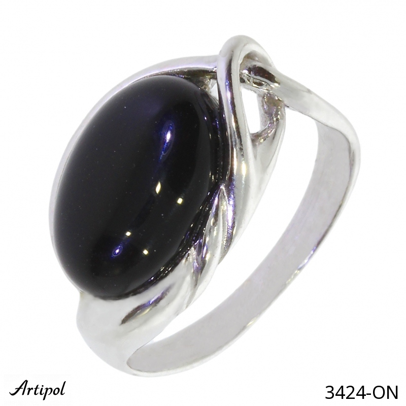 Ring 3424-ON mit echter Schwarzem Onyx