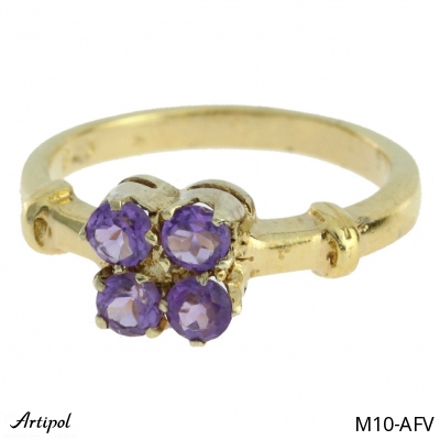Ring M10-AFV with real Amethyst gold plated