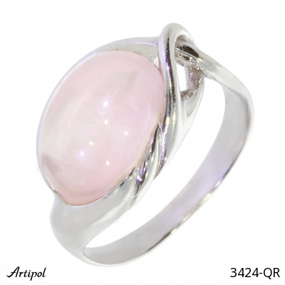 Ring 3424-QR with real Rose quartz