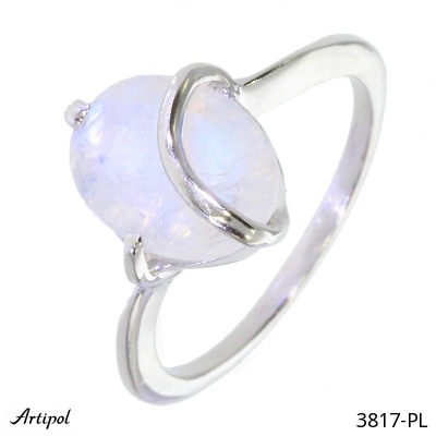 Ring 3817-PL with real Rainbow Moonstone