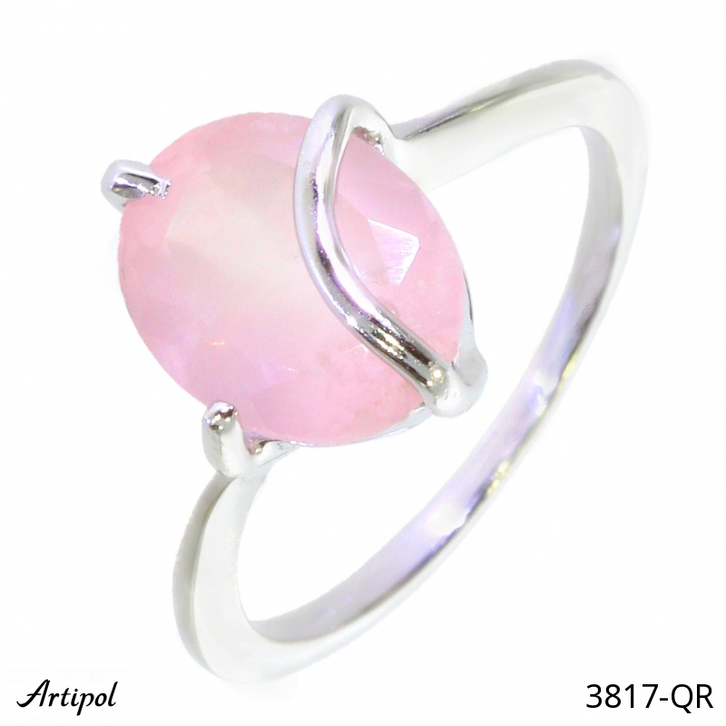 Ring 3817-QR with real Rose quartz
