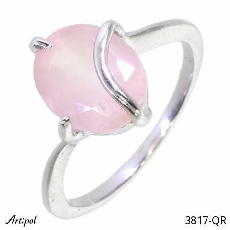 Ring 3817-QR with real Rose quartz