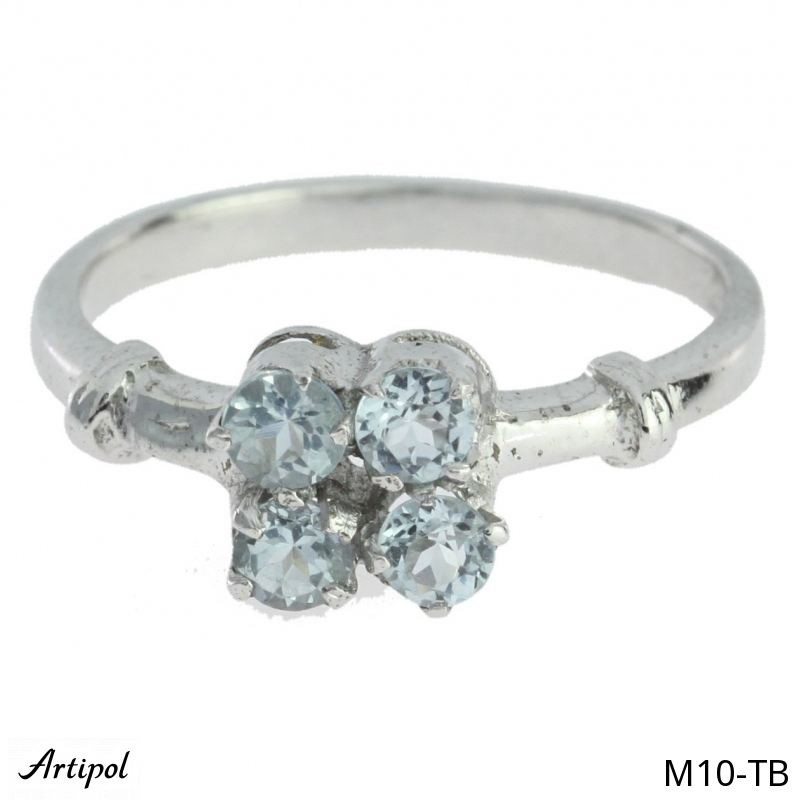 Ring M10-TB with real Blue topaz