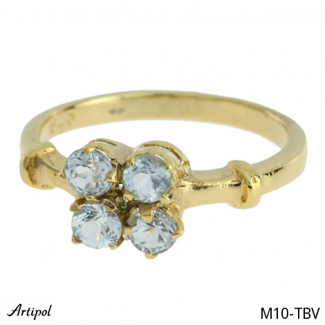 Ring M10-TBV mit echter Blauem Topas