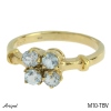 Ring M10-TBV with real Blue topaz gold plated