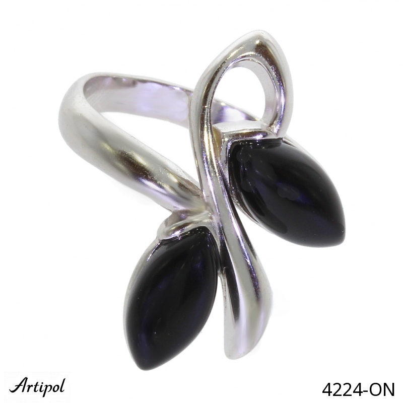 Ring 4224-ON mit echter Schwarzem Onyx