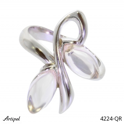 Ring 4224-QR with real Rose quartz