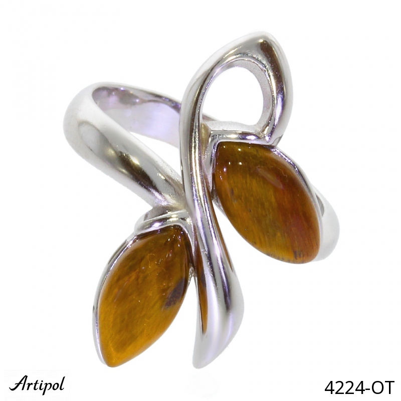 Bague 4224-OT en Oeil de tigre véritable