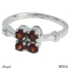 Ring M10-G with real Red garnet