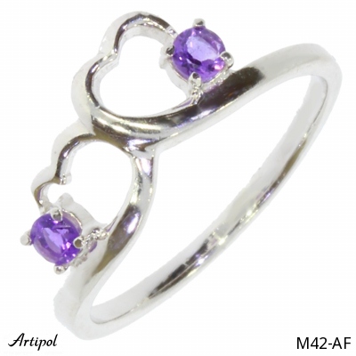 Ring M42-AF with real Amethyst faceted