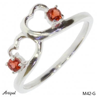Ring M42-G with real Garnet