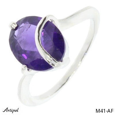 Ring M41-AF with real Amethyst faceted