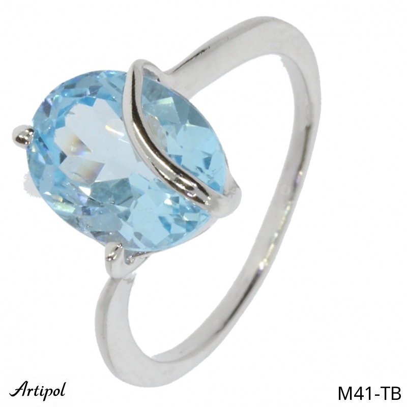 Ring M41-TB with real Blue topaz