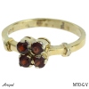 Ring M10-GV with real Red garnet gold plated