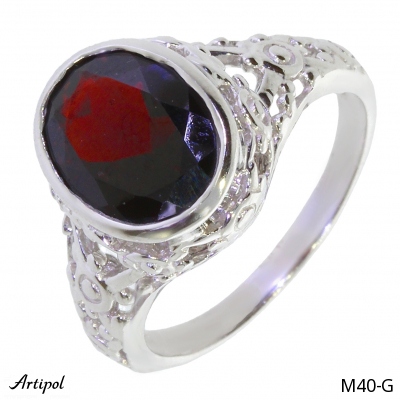 Ring M40-G with real Garnet