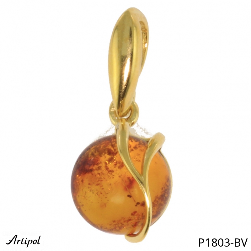 Pendant P1803-BV with real Amber