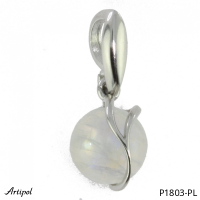 Pendant P1803-PL with real Rainbow Moonstone
