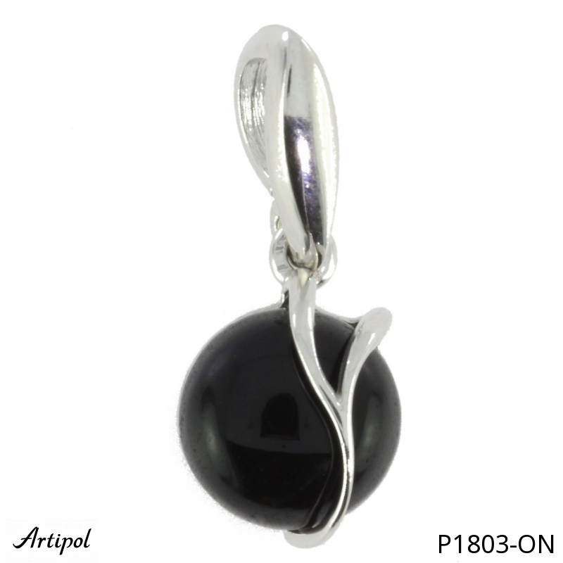 Pendentif P1803-ON en Onyx noir véritable