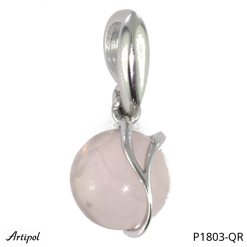 Pendentif P1803-QR en Quartz rose véritable