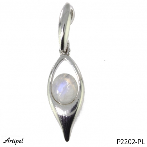Pendant P2202-PL with real Rainbow Moonstone