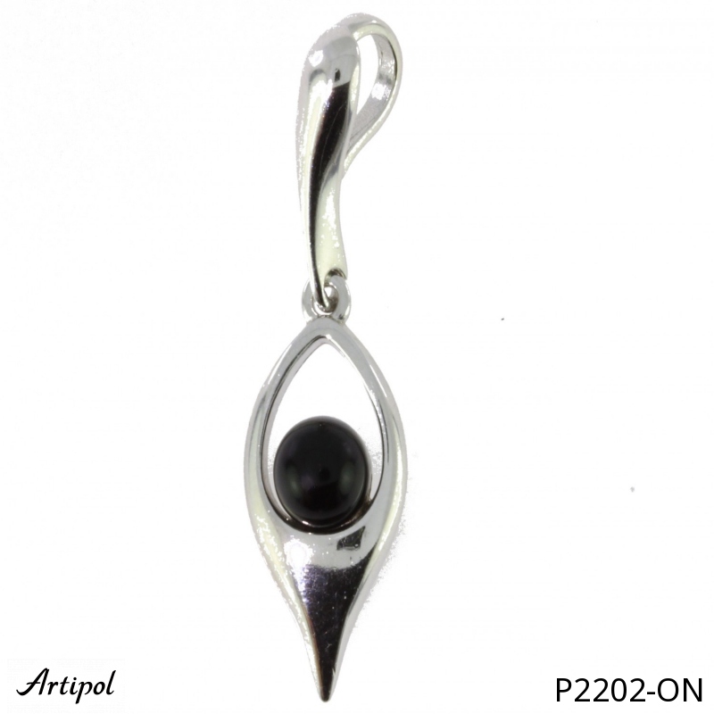 Pendentif P2202-ON en Onyx noir véritable