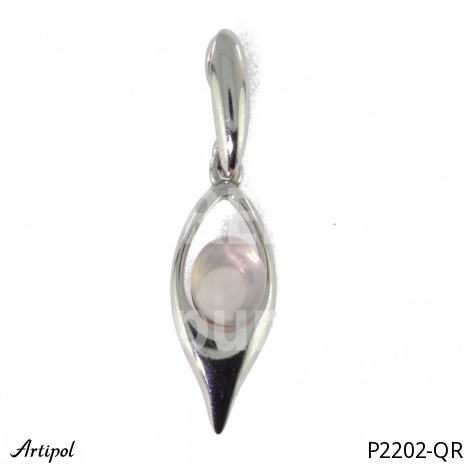 Pendentif P2202-QR en Quartz rose véritable